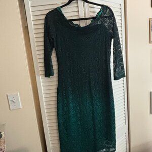Lace Cocktail Christmas Emerald Green Dress ONYX Nite